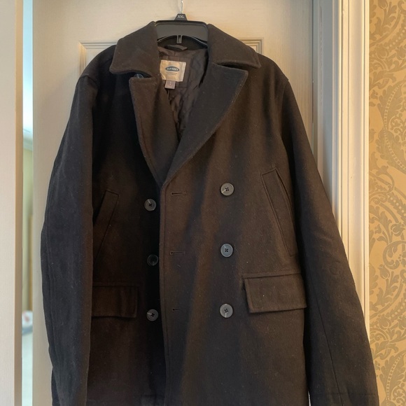 Old Navy Men's Black Double-Breasted Coat Small - Picture 1 of 4